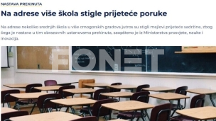 Prekinuta nastava zbog pretnji